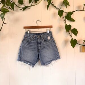 Levi's Light Blue Distressed Denim Shorts